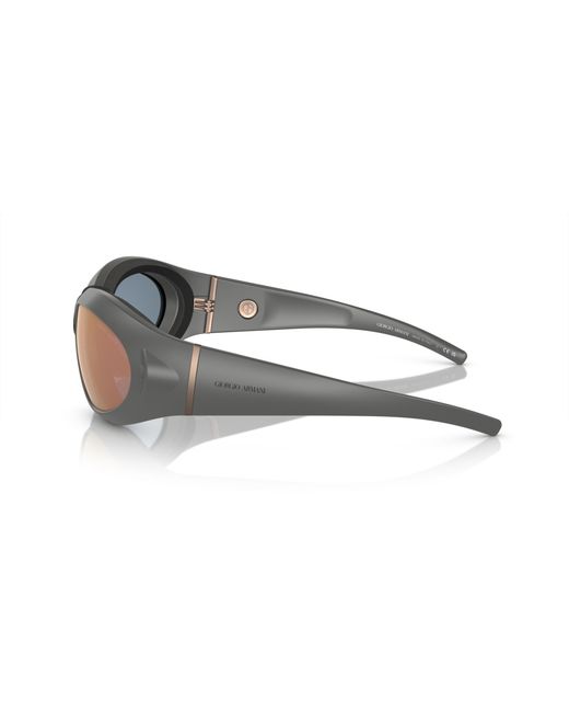 Giorgio Armani Black Ar8201Q 60504Z Sunglasses Injected Round Mirrored for men