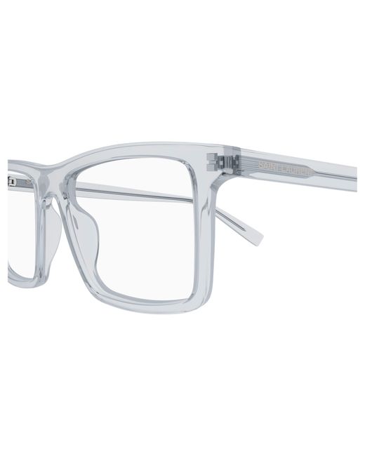 Saint Laurent Black Sl 906 006 Optical Frames Acetate Transparent Squared for men