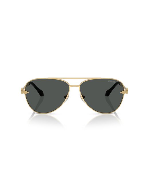 Versace Black Ve2283 100287 Sunglasses Metal Pilot Normal for men