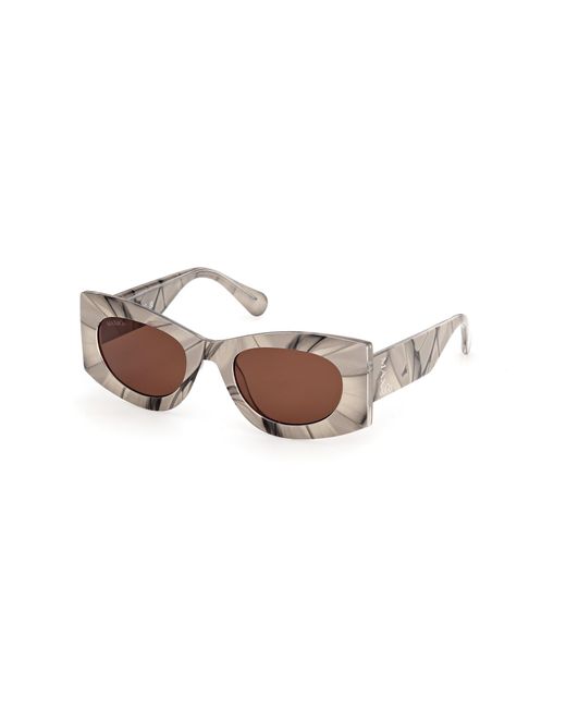 MAX&Co. Black Mo0131 57E Sunglasses Injected Geometric Normal