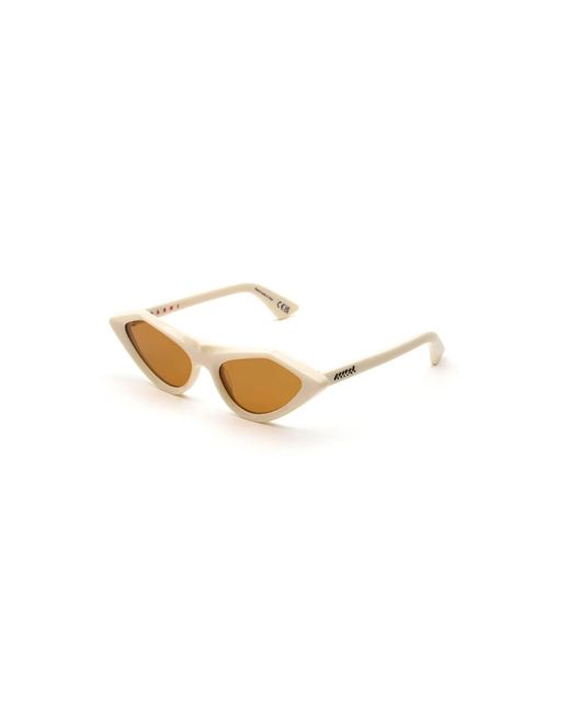 Marni Black 9G3 Tikbarri Cream Sunglasses Acetate Cat Eye
