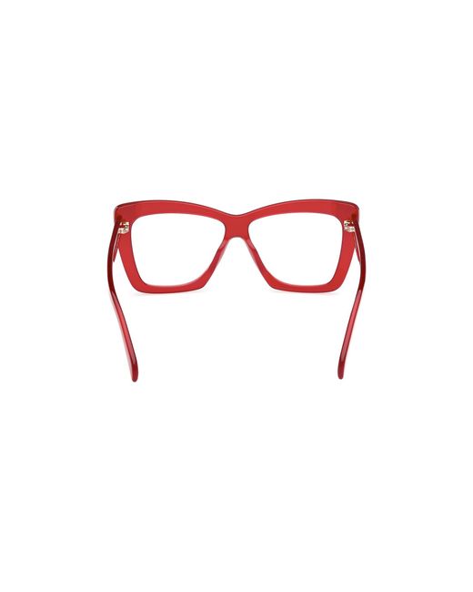 Emilio Pucci Red Ep5260 066 Optical Frames Acetate Butterfly Normal