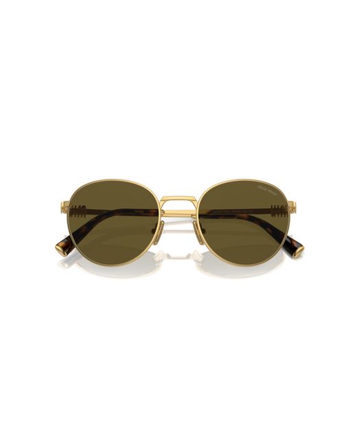 Miu Miu Black Mu 55Zs 5Ak09Z Sunglasses Metal Round Normal