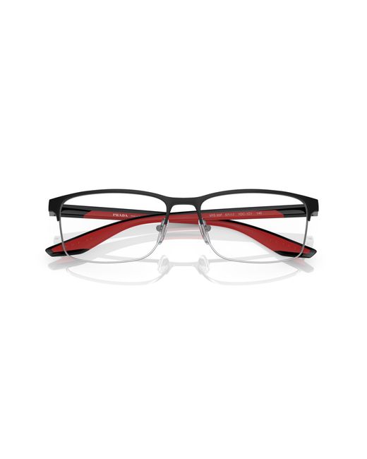 Prada Linea Rossa Black Ps 50Pv Ydc1O1 Optical Frames Steel Squared Normal for men