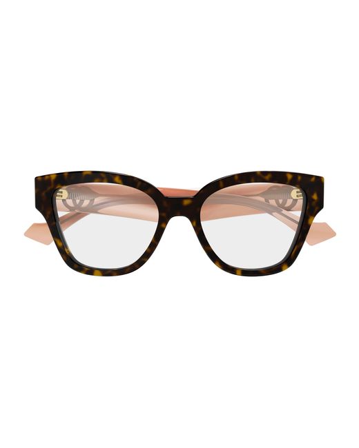 Gucci Black Gg1424O 014 Optical Frames Acetate Transparent Round