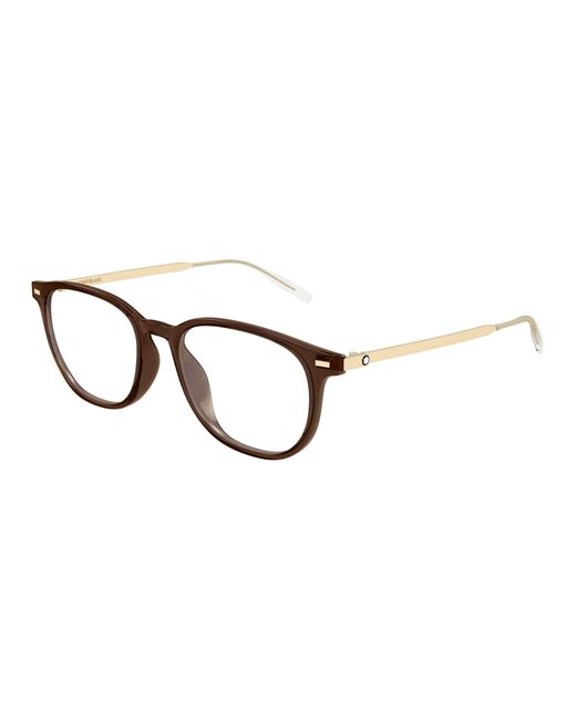 Montblanc Black Mb0448Oa 004 Optical Frames Injected Transparent Round for men