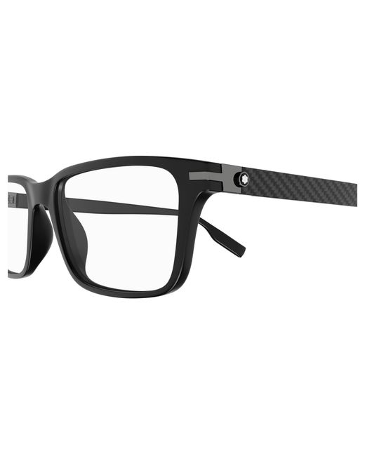 Montblanc Black Mb0333O 001 Optical Frames Acetate Transparent Squared for men