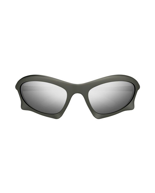 Balenciaga Black Bb0229S 002 Sunglasses Plastic Wraparound Mirrored