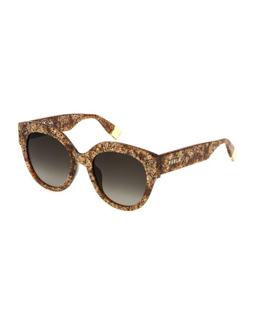 Furla Black Sfu813 0V83 Sunglasses Acetate Smoke Squared Normal Shaded