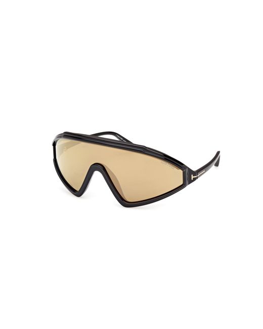 Tom Ford Black Ft1121 Lorna 01G Sunglasses Injected Mask Normal Mirror for men