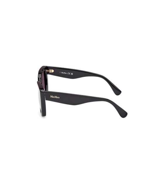 Max Mara Black Mm0090 Glimpse4 01A Sunglasses Acetate Smoke Cat Eye Normal