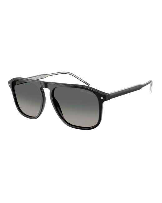 Giorgio Armani Black Ar8212 587571 Sunglasses Acetate Squared Normal Shaded for men