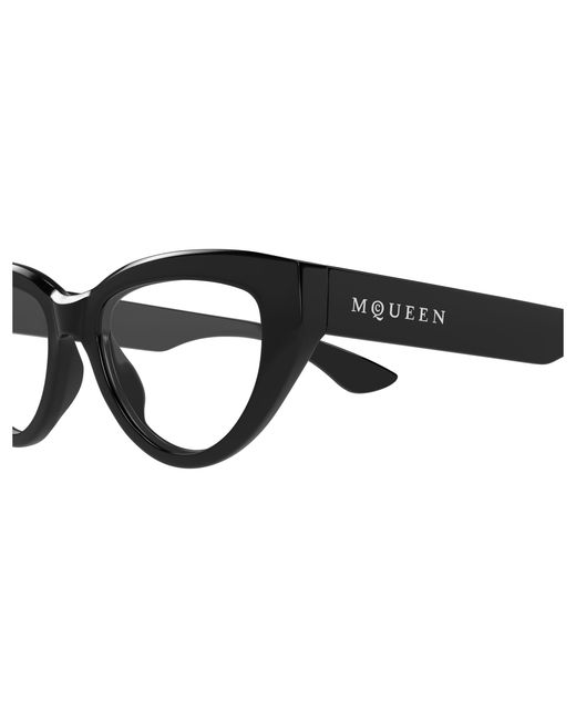 McQueen Black Am0529O 001 Optical Frames Acetate Transparent Cat Eye