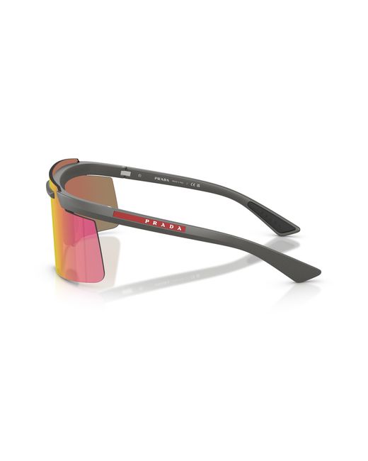 Prada Linea Rossa Black Ps B06S 16X20A Sunglasses Injected Squared Mirror for men