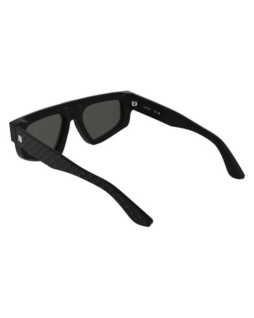Calvin Klein Black Ck25539S 001 Sunglasses Acetate Smoke Squared Normal