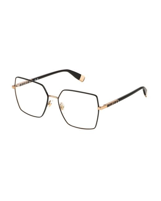 Furla Black Vfu875 02Am Optical Frames Metal Squared