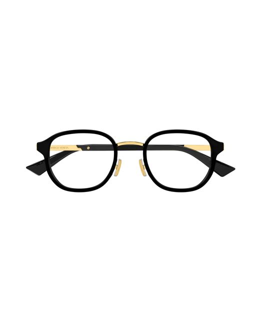 Bottega Veneta Black Bv1376O 002 Optical Frames Acetate Transparent Round for men