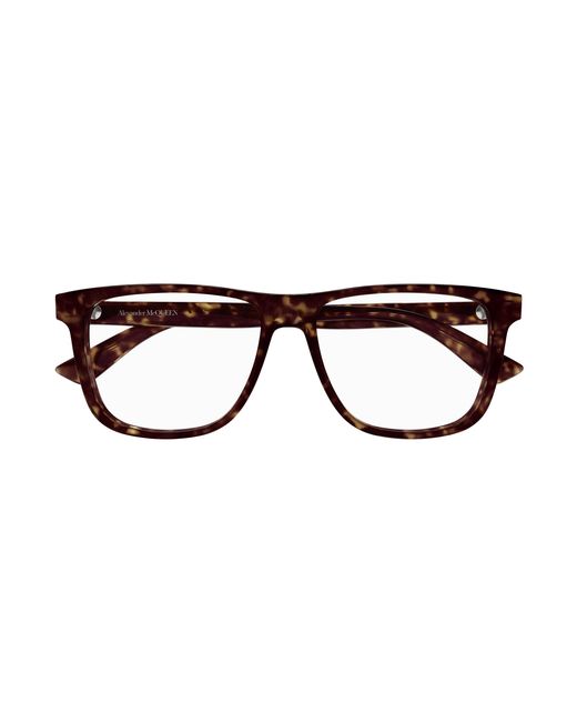 McQueen Black Am0463O 002 Optical Frames Acetate Transparent Pilot for men