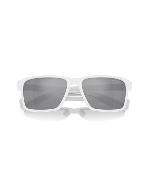 Prada Linea Rossa Black Ps 05Ys Twk40A Sunglasses Injected Light Squared Mirrored Mirror for men