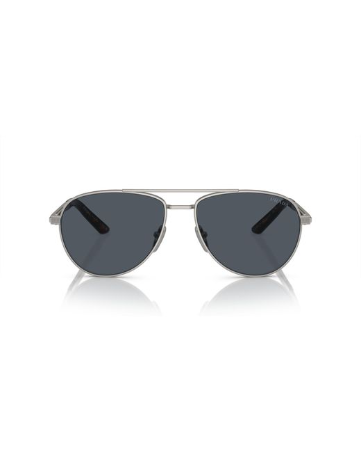 Prada Black Pr A54S 7Cq09T Sunglasses Metal Pilot Normal for men