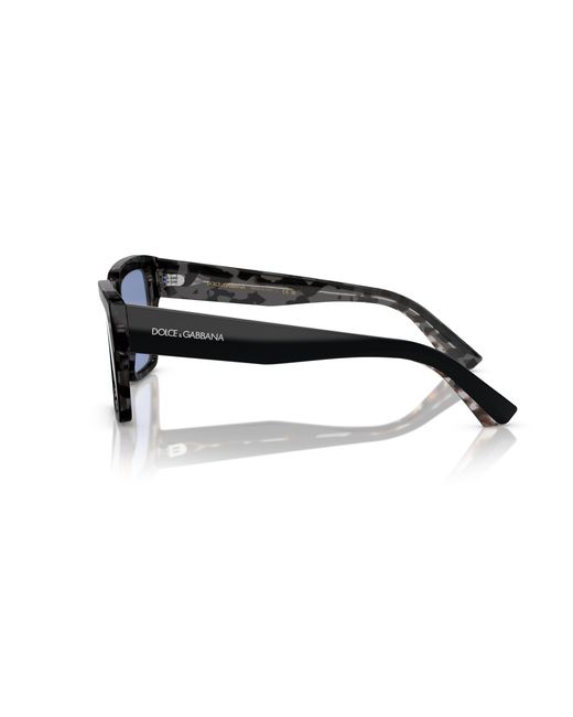 Dolce & Gabbana Black Dg4431 34031U Sunglasses Acetate Light Squared Mirrored Mirror for men