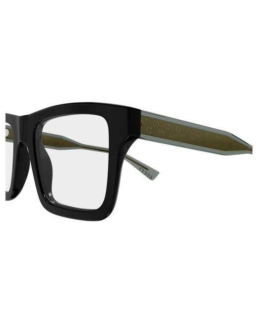 Gucci Black Gg2070O 001 Optical Frames Acetate Transparent Squared for men