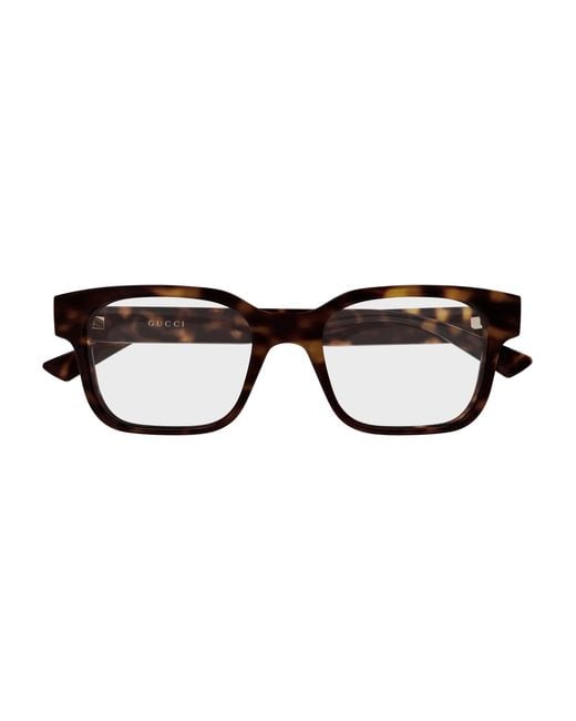 Gucci Black Gg2087O 006 Optical Frames Injected Transparent Squared for men