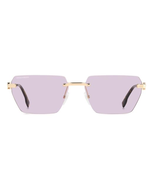 DSquared² Black D2 0102/S Eyr/Ur Sunglasses Metal Geometric Normal