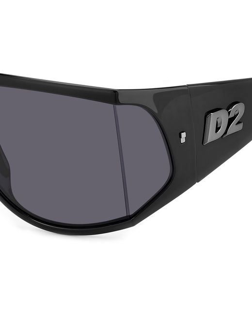 DSquared² Black D2 0124/S Ans/Ir Sunglasses Plastic Wraparound Normal for men