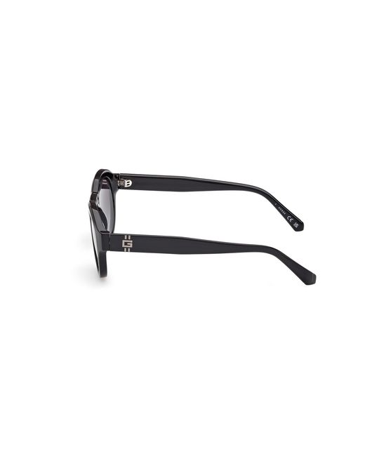Guess Black Gu00205 01B Sunglasses Injected Smoke Round Normal for men