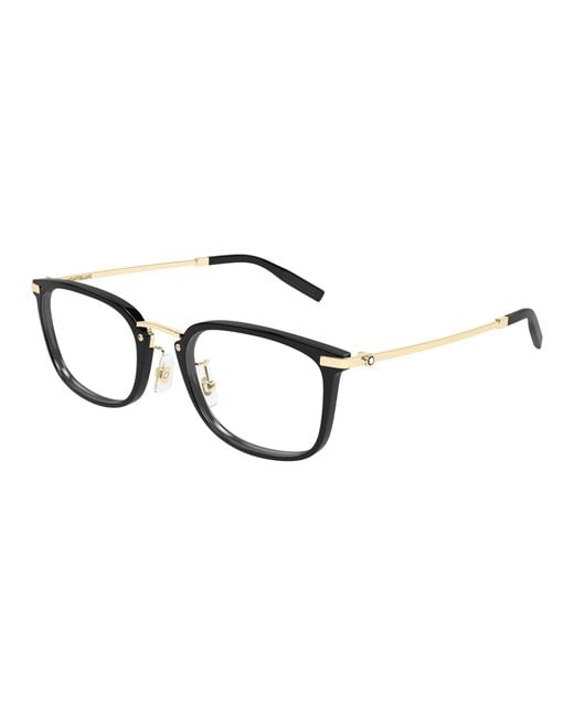 Montblanc Black Mb0494Oj 003 Optical Frames Injected Transparent Squared for men