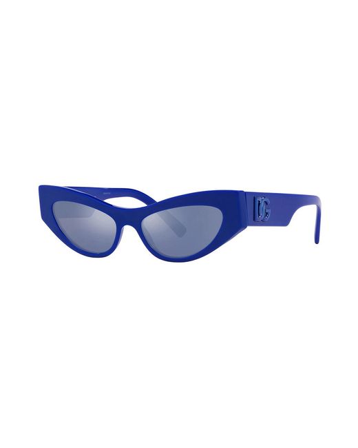 Dolce & Gabbana Blue Dg4450 31191U Sunglasses Acetate Cat Eye Normal Mirror