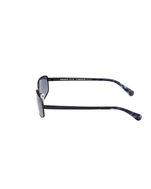 Timberland Black Tb00066 02D Sunglasses Metal Smoke Squared Polarized for men