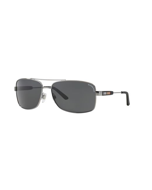 Burberry Black Be3074 100387 Sunglasses Metal Squared Normal for men