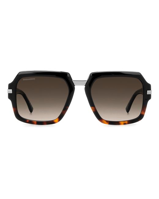 DSquared² Black D2 0159/S Wr7/Ha Sunglasses Acetate Squared Normal Shaded for men