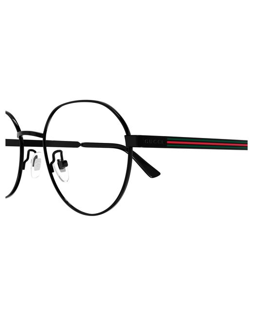 Gucci Black Gg1607Ok 001 Optical Frames Titanium Transparent Round for men