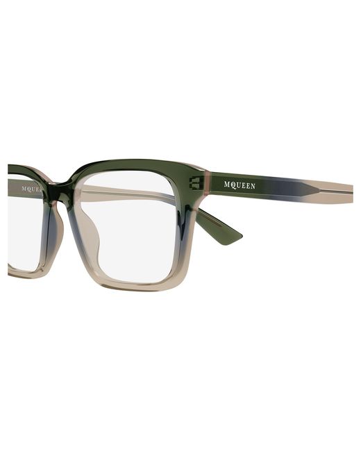 McQueen Black Am0566O 006 Optical Frames Acetate Transparent Squared