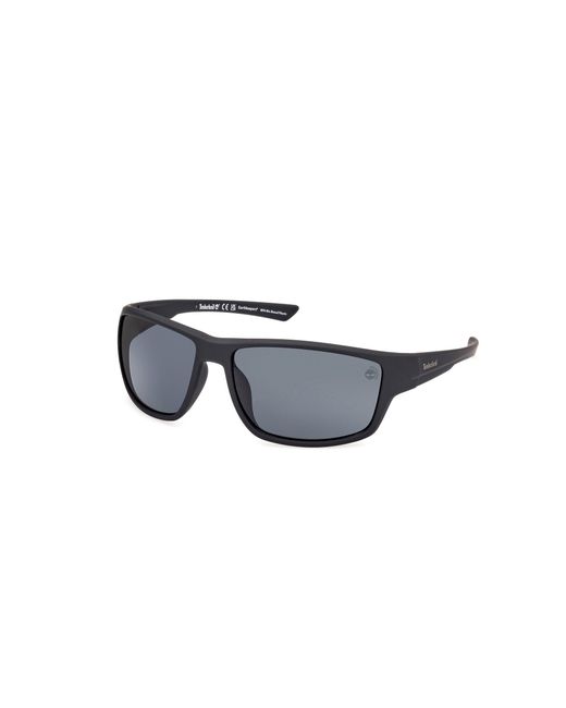 Timberland Black Tb00003 02D Sunglasses Injected Smoke Squared Polarized for men