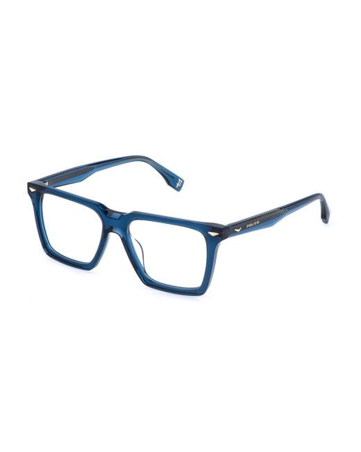 Police Black Vplr66E Supernova 8 0Agq Optical Frames Acetate Squared for men