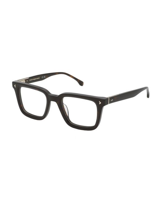 Lozza Black Vl4334 Sanremo 4 072A Optical Frames Acetate Squared for men