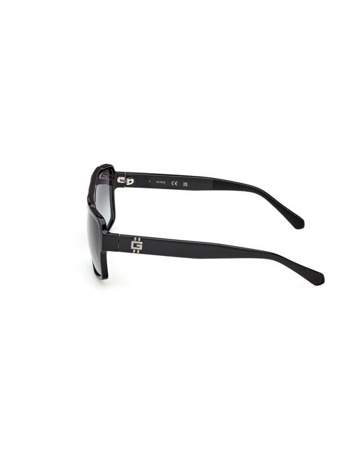 Guess Black Gu00223 01B Sunglasses Injected Smoke Squared Normal for men