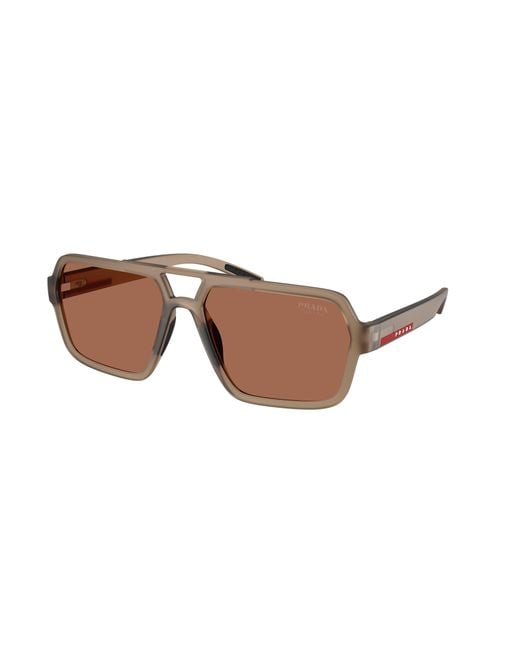 Prada Linea Rossa Black Ps A06S 29F50A Sunglasses Injected Pilot Normal for men