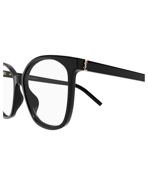 Saint Laurent Black Sl M162 001 Optical Frames Acetate Transparent Round