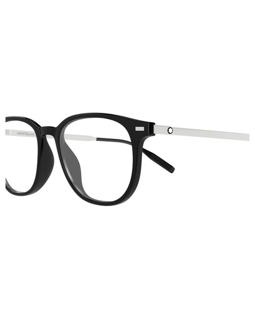 Montblanc Black Mb0448Oa 002 Optical Frames Injected Transparent Round for men