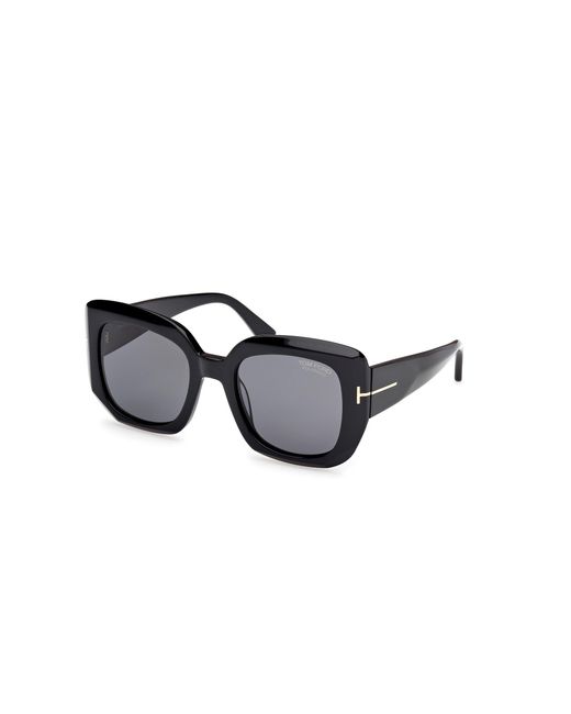 Tom Ford Black Ft1220 Carla-02 01D Sunglasses Acetate Smoke Squared Polarized