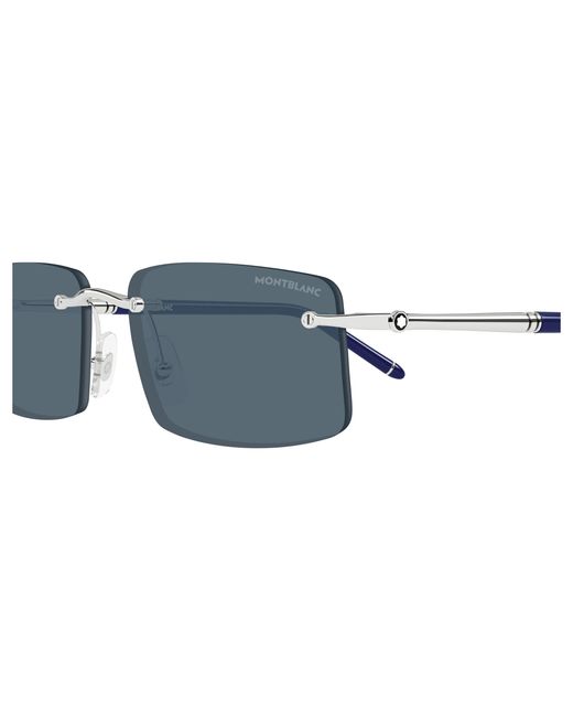 Montblanc Black Mb0443S 003 Sunglasses Metal Squared for men