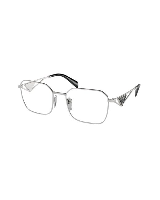 Prada Black Pr A51V 1Bc1O1 Optical Frames Steel Geometric Normal
