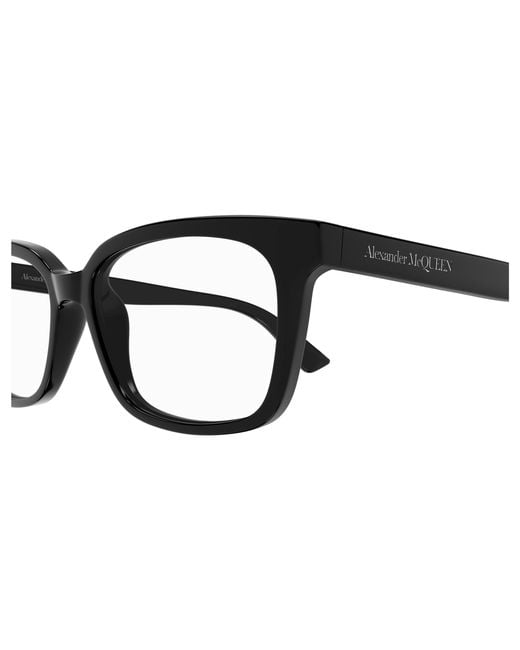 McQueen Black Am0464O 001 Optical Frames Acetate Transparent Squared