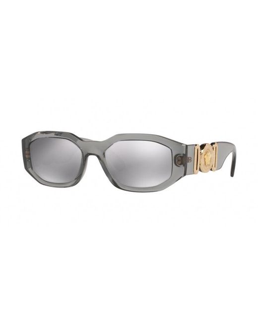 Versace Gray Ve4361 311/6G Sunglasses Nylon Geometric Mirrored Mirror for men