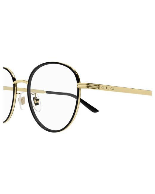 Gucci Black Gg1353Oa 002 Optical Frames Metal Round for men